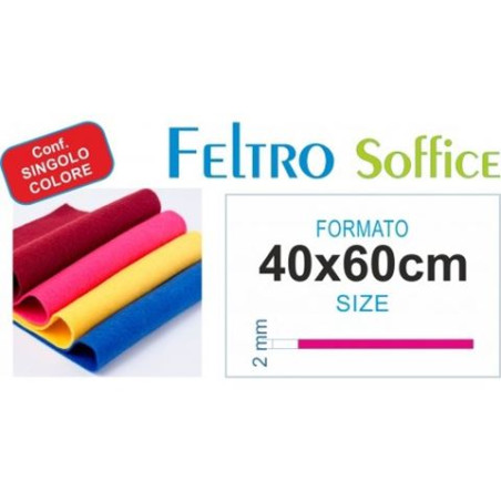 Foglio di feltro 40x60cm 2mm grigio