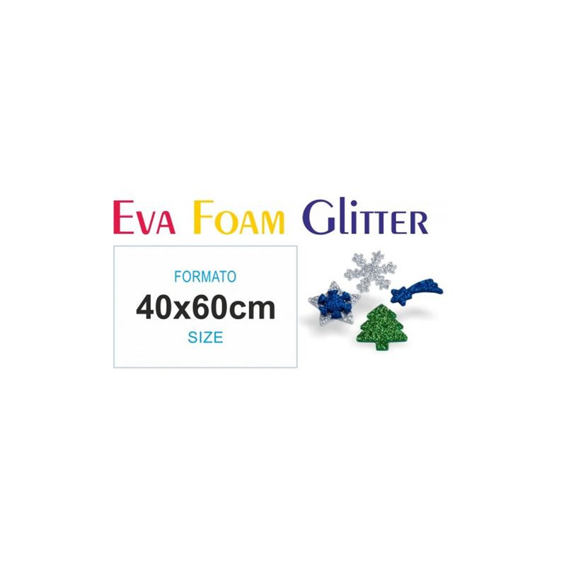 Foglio di Gomma eva 40x60 azzurro glitter