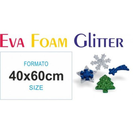 Foglio di Gomma eva 40x60 azzurro glitter