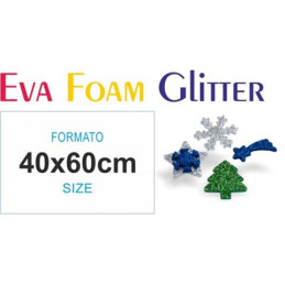 Foglio di Gomma eva 40x60 lavanda glitter