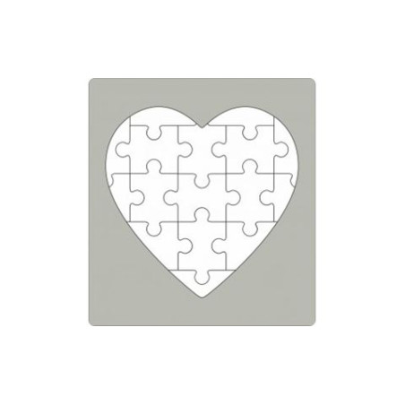 Fustella acciaio alta PUZZLE CUORE x Fustellatrice f.to A4