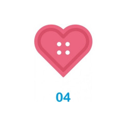 Fustella silhoulette con rilievo bottone cuore