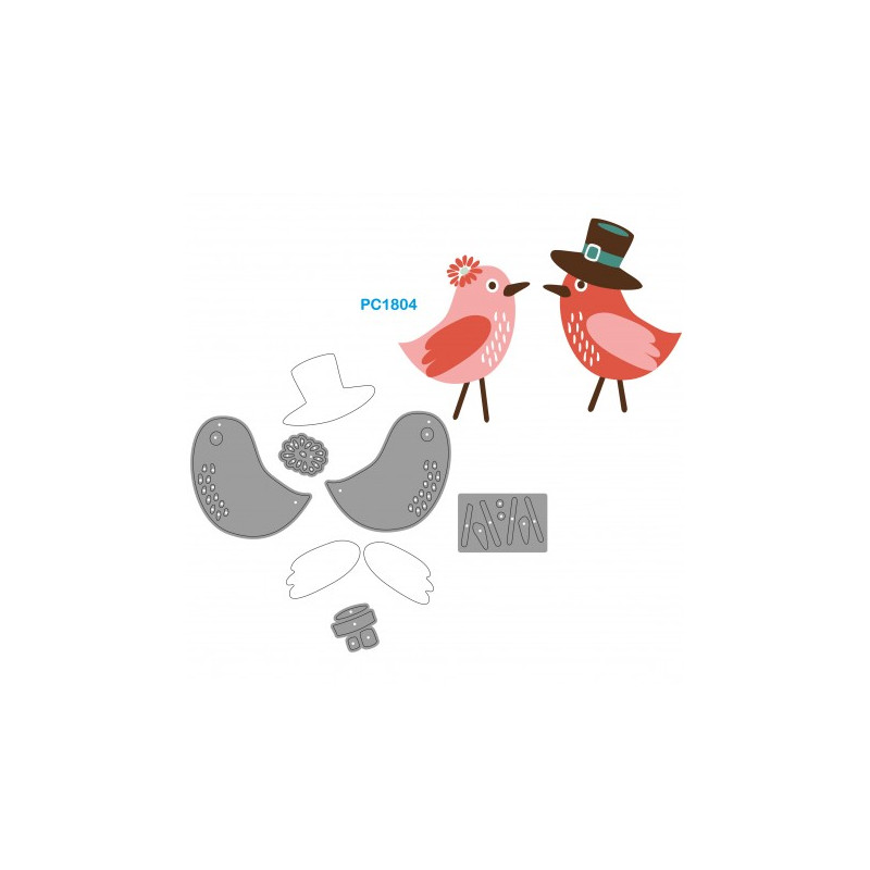 Fustella sottile composte uccellini x fustellatrice