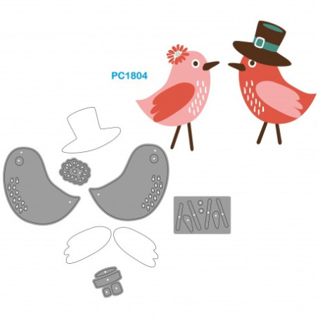 Fustella sottile composte uccellini x fustellatrice