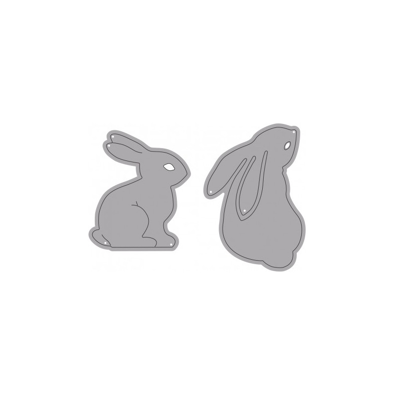 Fustella sottile CONIGLI 2 SOGG. Utilizzabili con ROSA80 - VIOLA80.