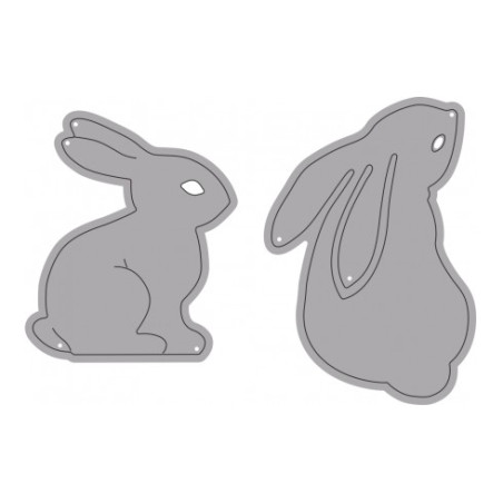 Fustella sottile CONIGLI 2 SOGG. Utilizzabili con ROSA80 - VIOLA80.