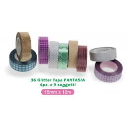 Glitter tape 15x10mm- nastro adesivo fantasia glitterata- whashi tape