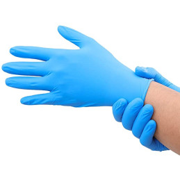 GUANTI IN NITRILE 100pz blu M