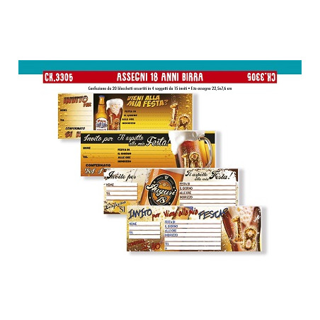 Inviti 18 anni BIRRA 15pz