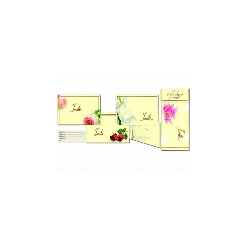 Inviti Flora Eleganti conf.6 pz