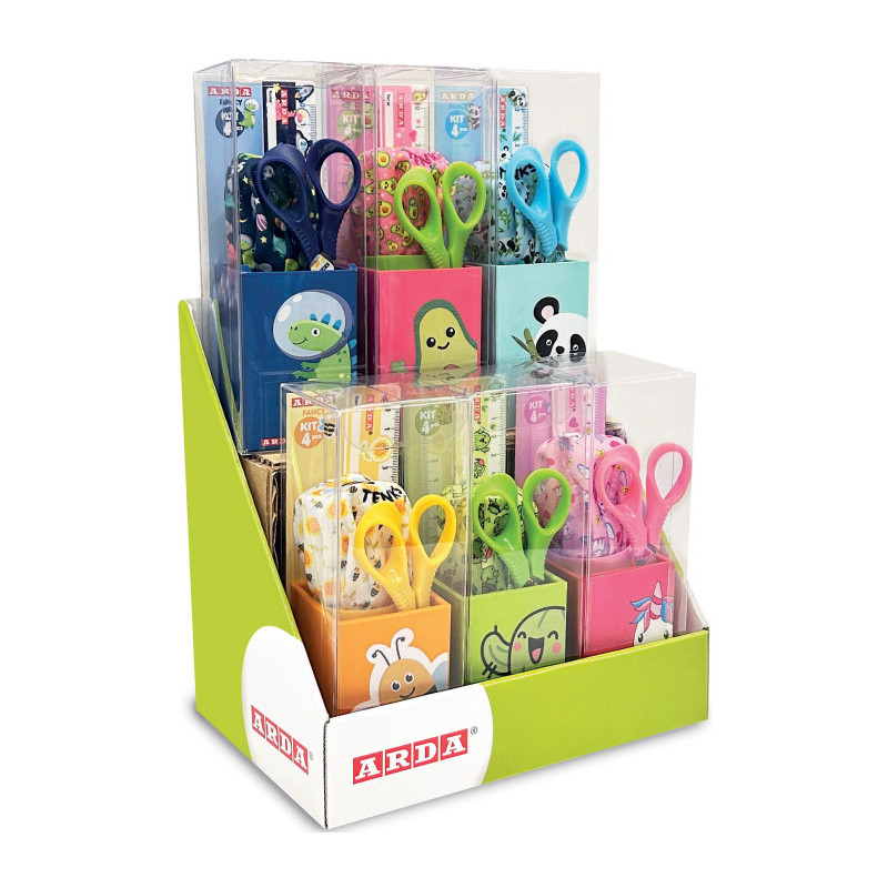 Kit fancy bicchiere+ temperamatite+ righello+forbice