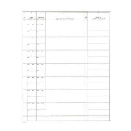 Libro Infortuni 15 pg