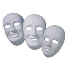 Maschera bianca da decorare 2pz + accessori