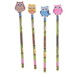 Matita con gomma gufo occhi mobili