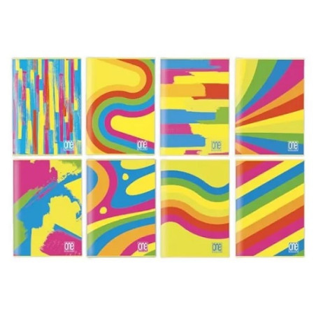Maxi quaderno One Color 20ff / 40pg  80gr - rigo  5mm  fantafluo