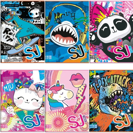 Maxi quaderno Seven sj gang animal Flip 3D b-g- rigatura C rigo 4 e 5 elementare (€2,50)
