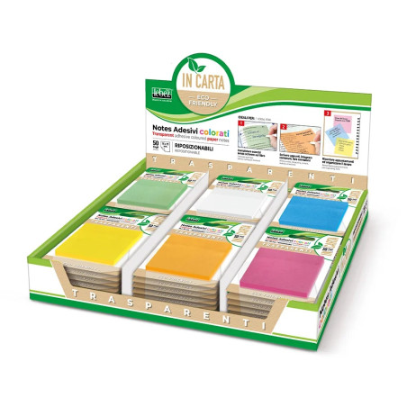 Memo in carta trasparenti colorati
