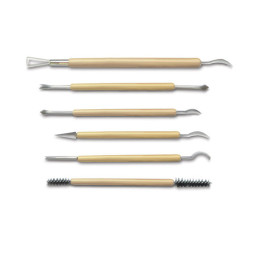 Mirette con impugnatura in legno e filo in acciaio. Robuste e facilmente lavabili. F