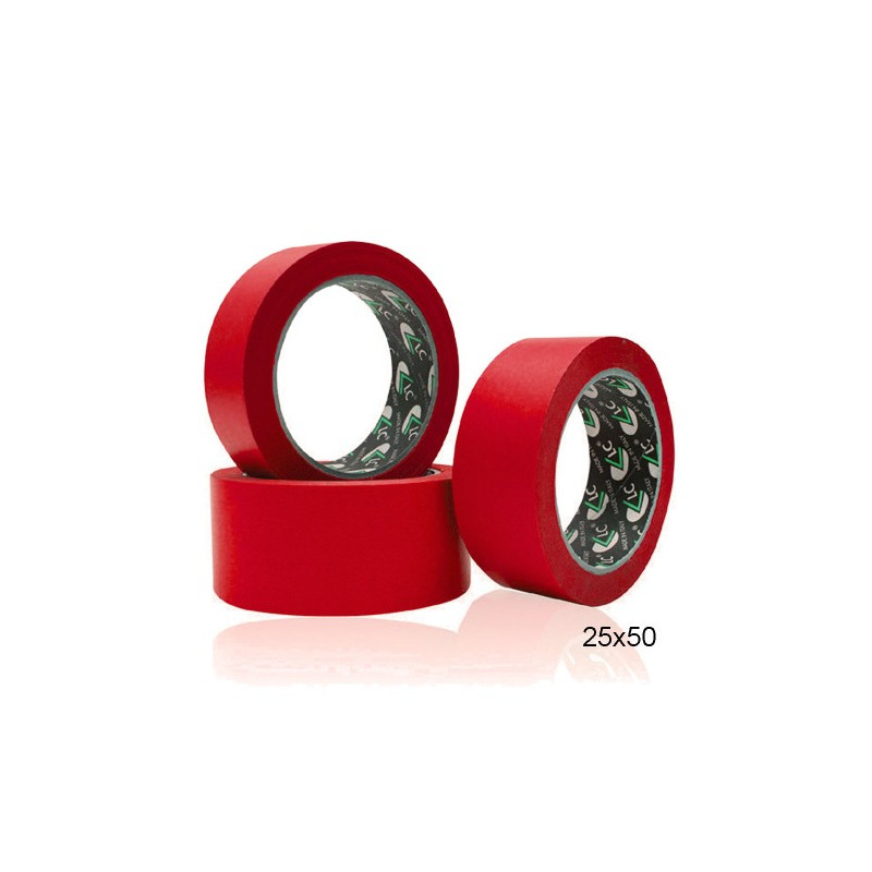 Nastro adesivo crespato 25x50mt rosso