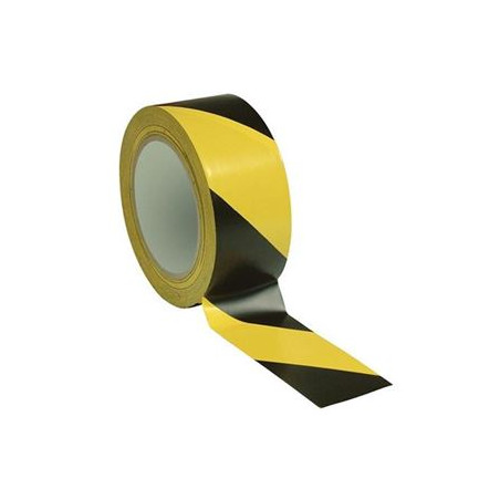 Nastro adesivo Segnaletico PVC adesivo forte GIALLO - NERO 50mmx33mt (ideale per identificare la distanza)