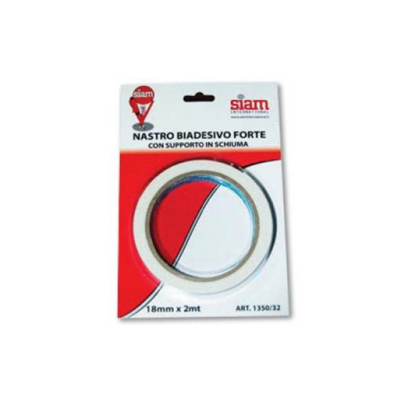 Nastro biadesivo in schiuma 18mmx2mt