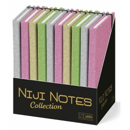 Notes taccuino con elastico 9x14 80fg glitterata
