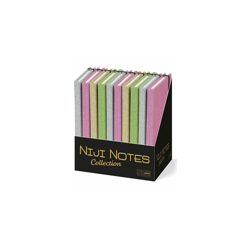 Notes taccuino con elastico 9x14 80fg glitterata