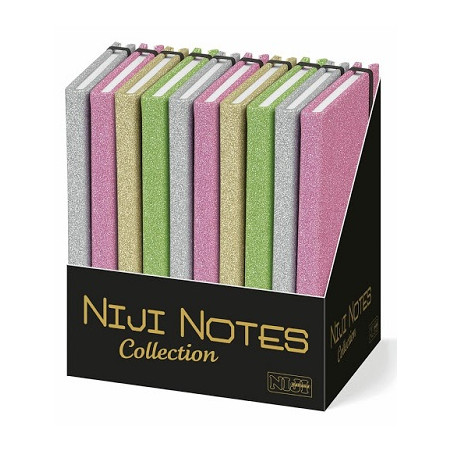 Notes taccuino con elastico 9x14 80fg glitterata