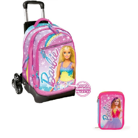 OFFERTA KIT Trolley Zaino estensibile + astuccio 3 zip Barbie giochi preziosi (138,50+34,60)