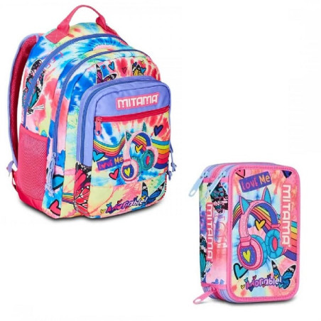 OFFERTA Kit Zaino + astuccio 3 zip Mitama Tie Music