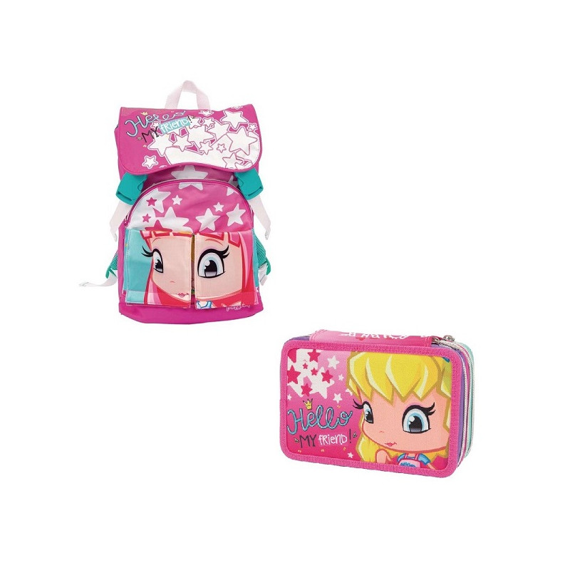OFFERTA Kit Zaino + astuccio 3 zip Pinypon