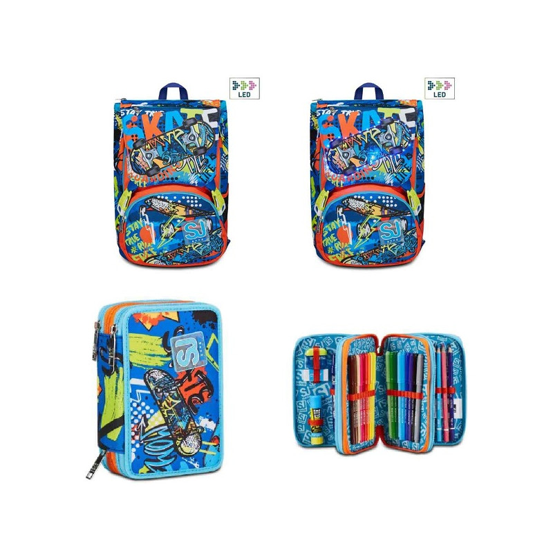 OFFERTA Kit Zaino + astuccio 3 zip Seven SJ trickyled