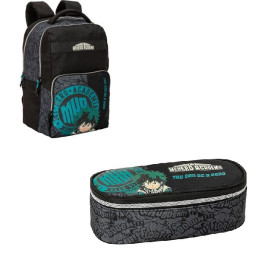 OFFERTA Kit Zaino + astuccio tombolino Anime My Hero Comix