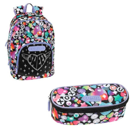 OFFERTA KIT zaino + astuccio tombolino Comix Special bright