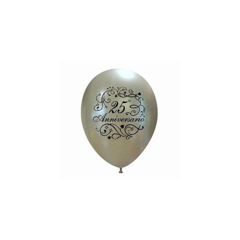 Palloncini 25° Anniversario argento 4pz