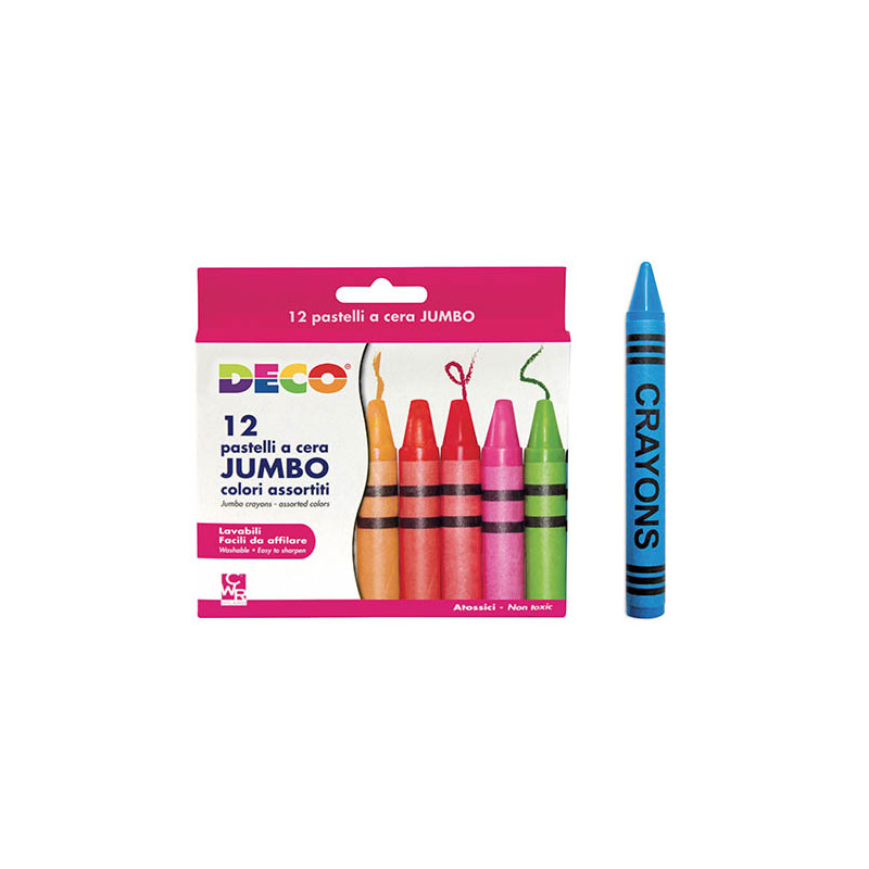 Pastelli a cera maxi jumbo CWR-DECO 12pz