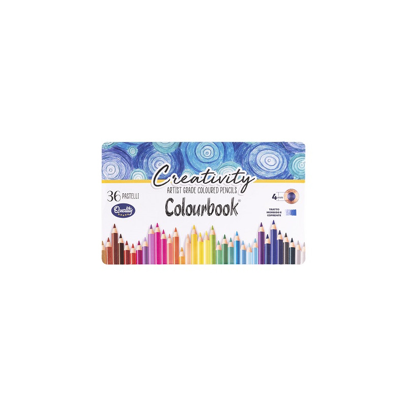 Pastelli Colourbook scatola in metallo da 36pz