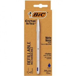 Penna Bic cristal blu Re'New+ 2 REFILL BIC