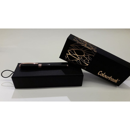 Penna colourbook stilo Dante nero/oro rosa