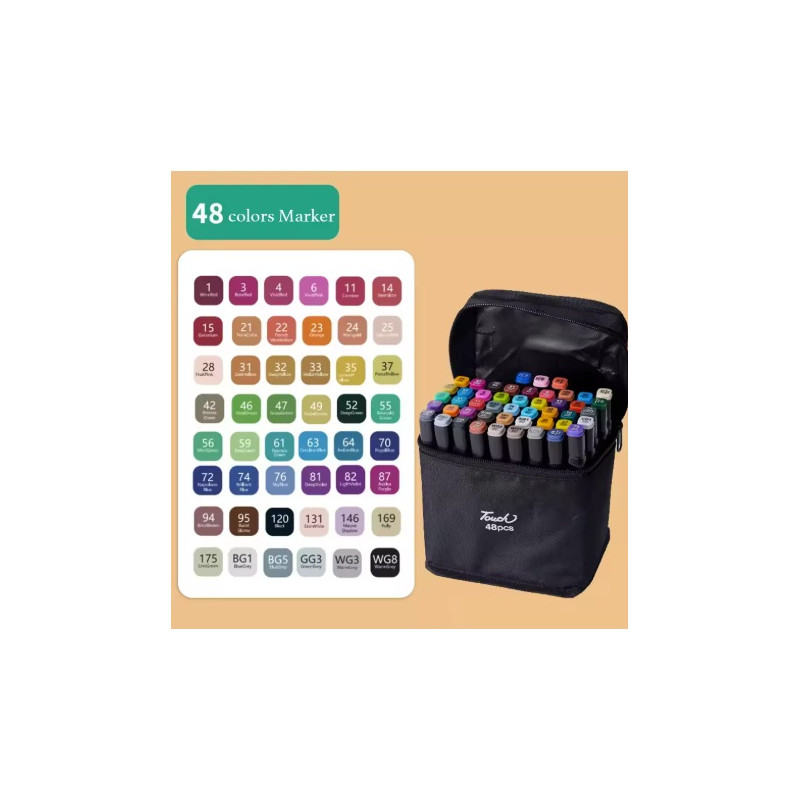 Pennarelli brush a doppia punta Set 48 colori