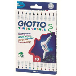 Pennarelli Giotto Turbo Double bipunta 10 colori assortiti