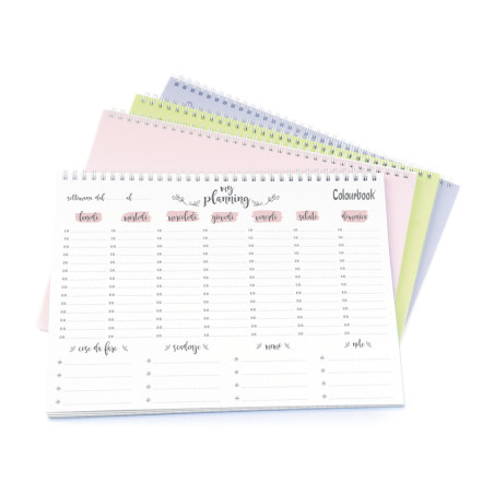 Planning agenda spiralato 35X25 perpetuo pastello colourbook
