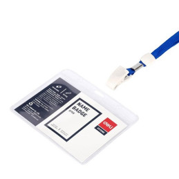 Porta badge 10,5x7 con Cordoncino con clip  colore blu