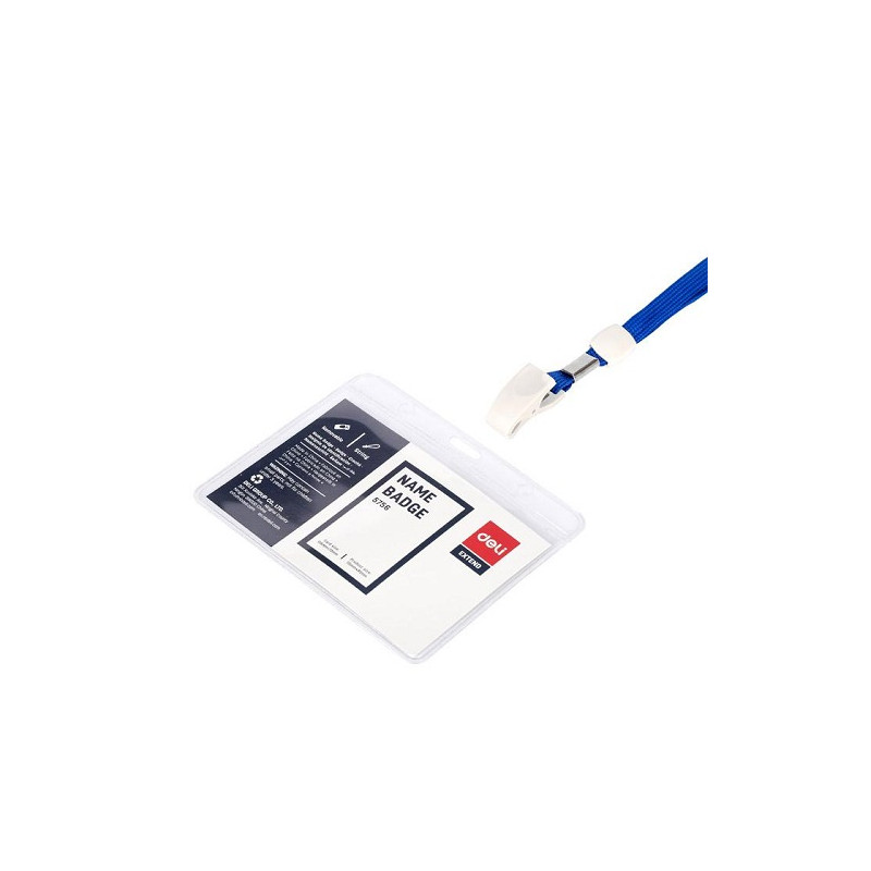 Porta badge 10,5x7 con Cordoncino con clip  colore blu