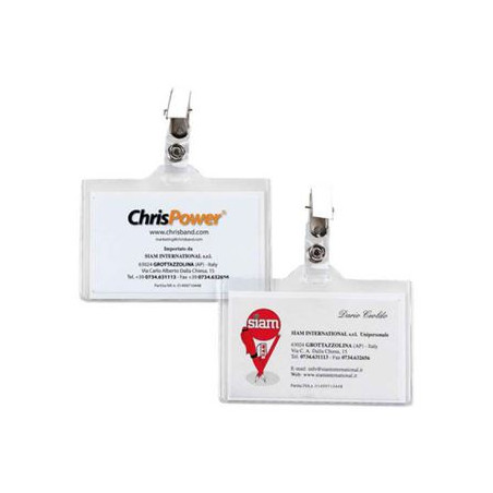 Porta badge con clip 95x55mm (scatola 100pz)