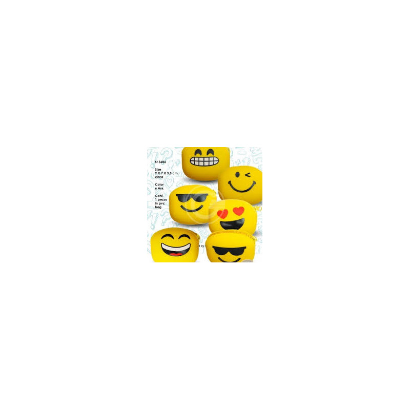 Porta monete in silicone con zip Smile