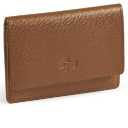 Porta tessere Saffiano in pelle cognac