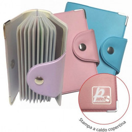 PORTACARD PVC PASTELLO 20 SCOMPARTI CON CHIUSURA