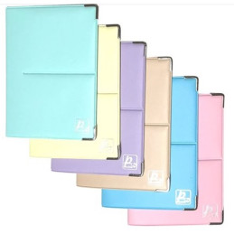 PORTACARD PVC PASTELLO 20 SCOMPARTI CON CHIUSURA