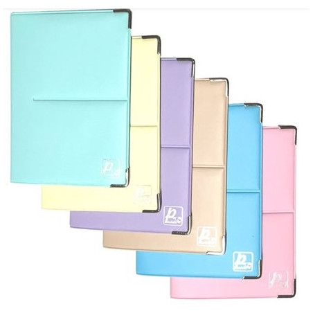 PORTACARD PVC PASTELLO 20 SCOMPARTI CON CHIUSURA